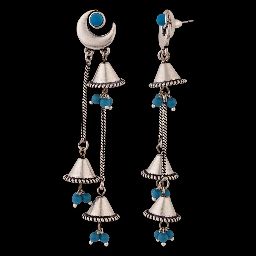 Moksha Half Moon Drop Earrings - Image 4