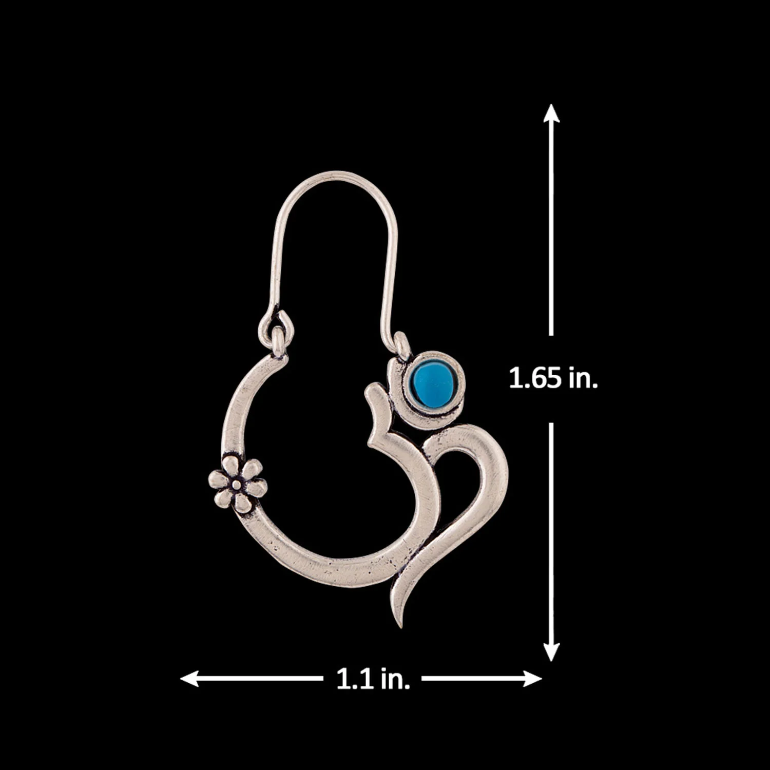 Moksha OM Blue Stone Earrings - Image 5