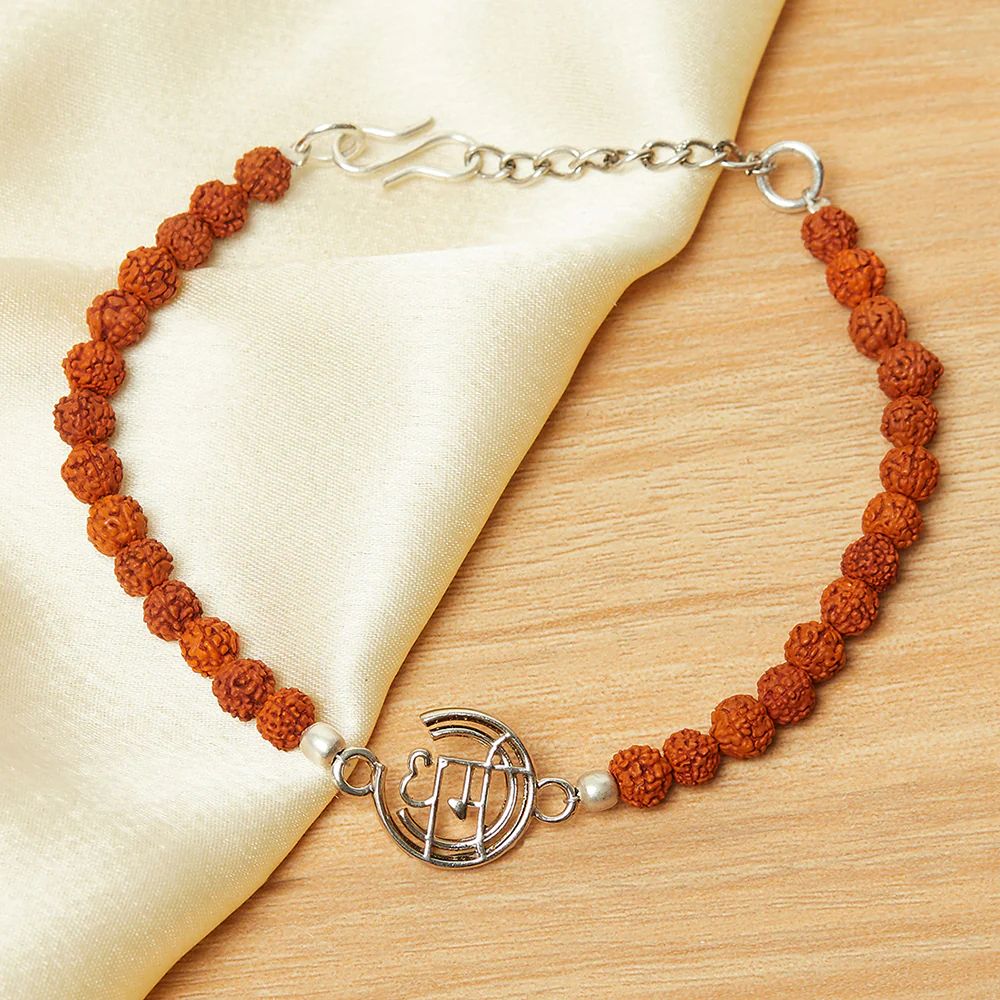Moksha Silver Plated Dharma Rudraksha Bracelet