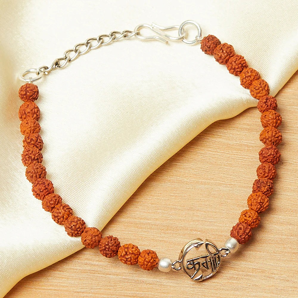 Moksha Silver Plated Karma Rudraksha Bracelet