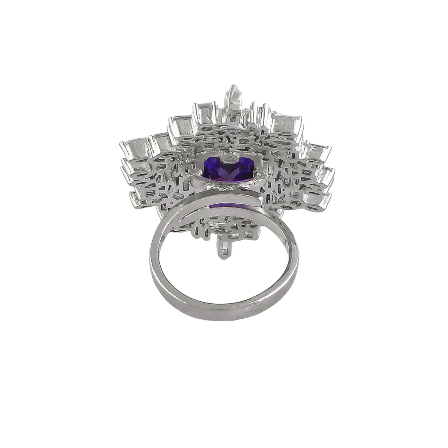 Mosaic Captivating Cluster Statement Cocktail Ring - Image 6