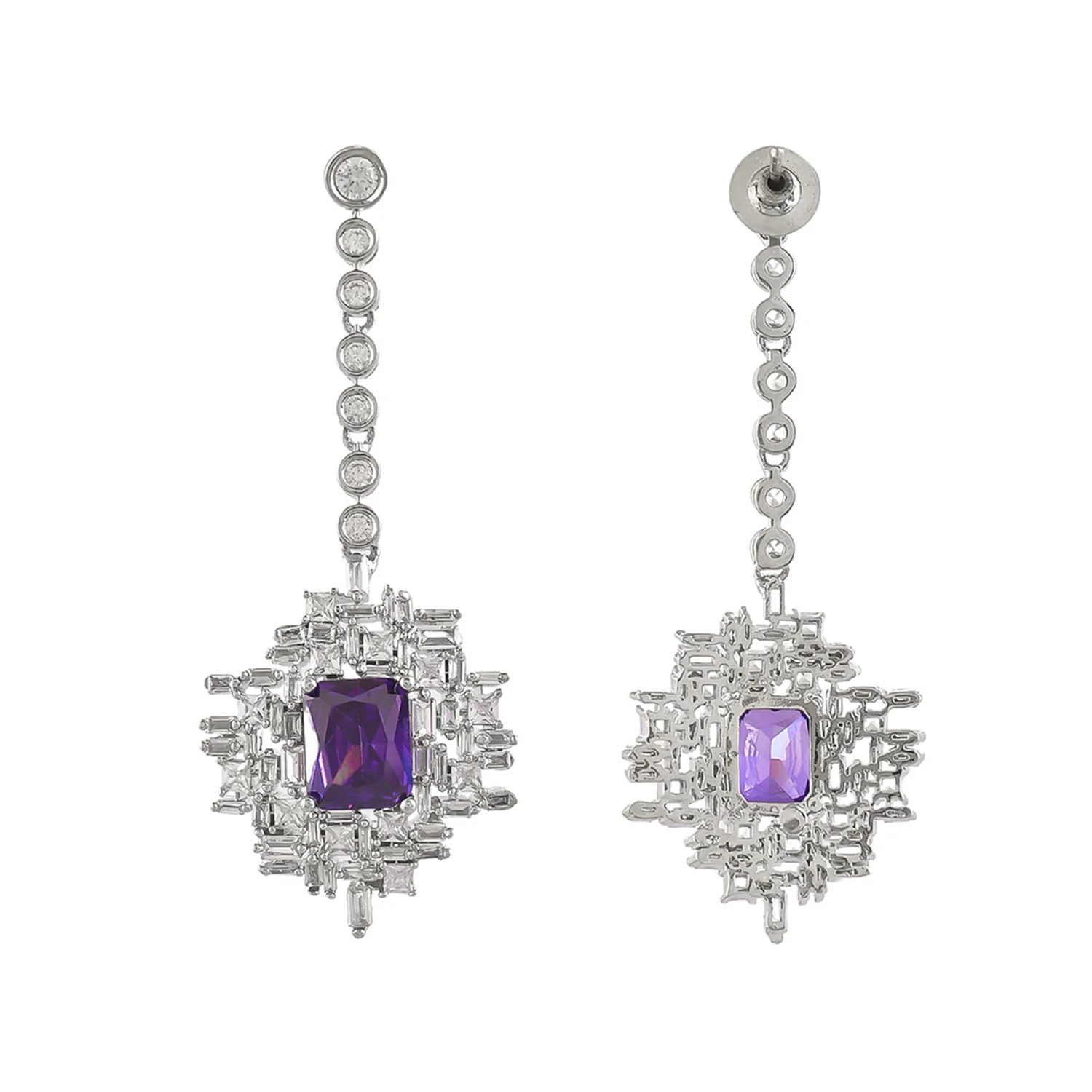 Mosaic Captivating Cluster Statement Dangler Earrings - Image 5