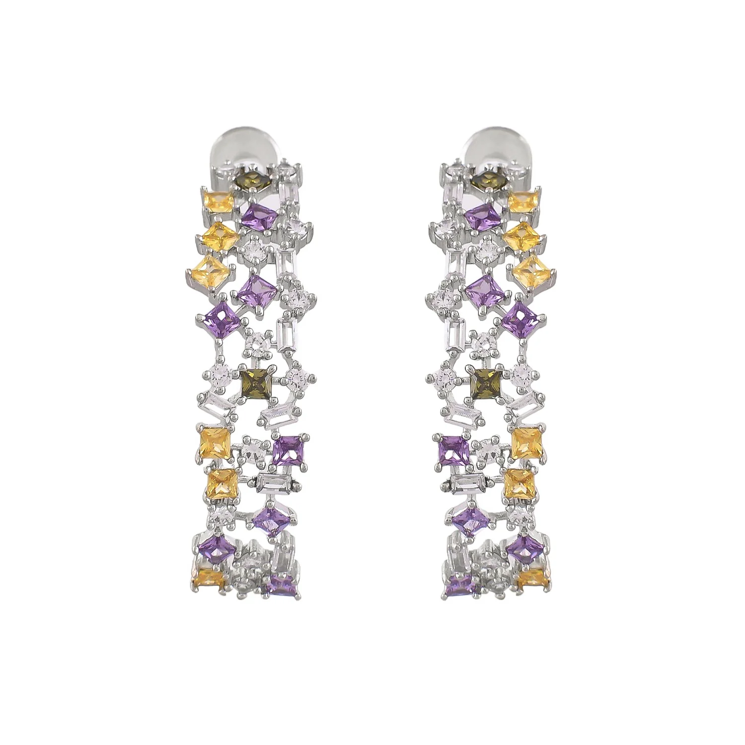 Mosaic Graceful Geometric Multicolor Hoops - Image 4