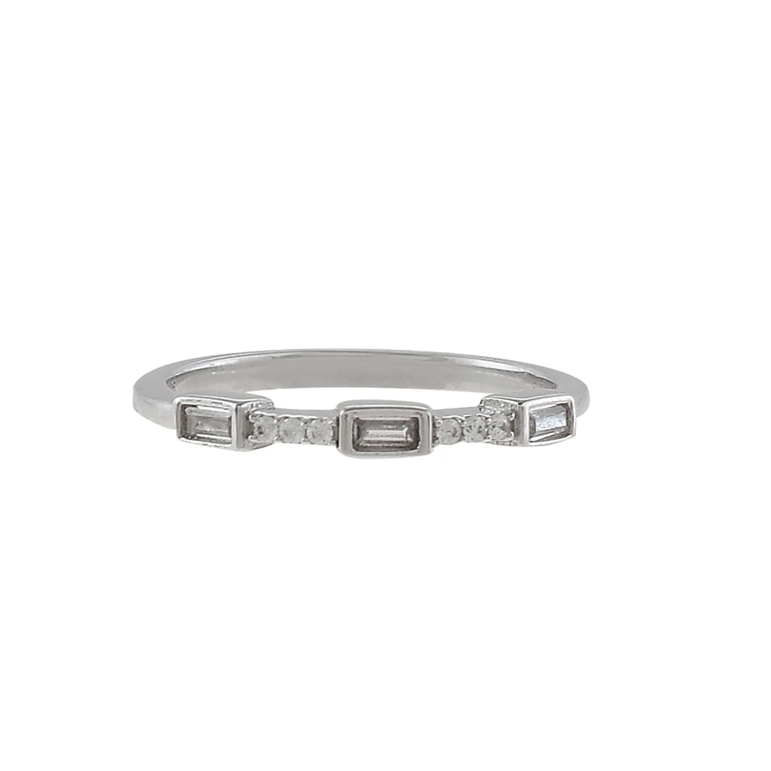 Sterling Silver Round Cut Zircons Cocktail Ring - Image 3