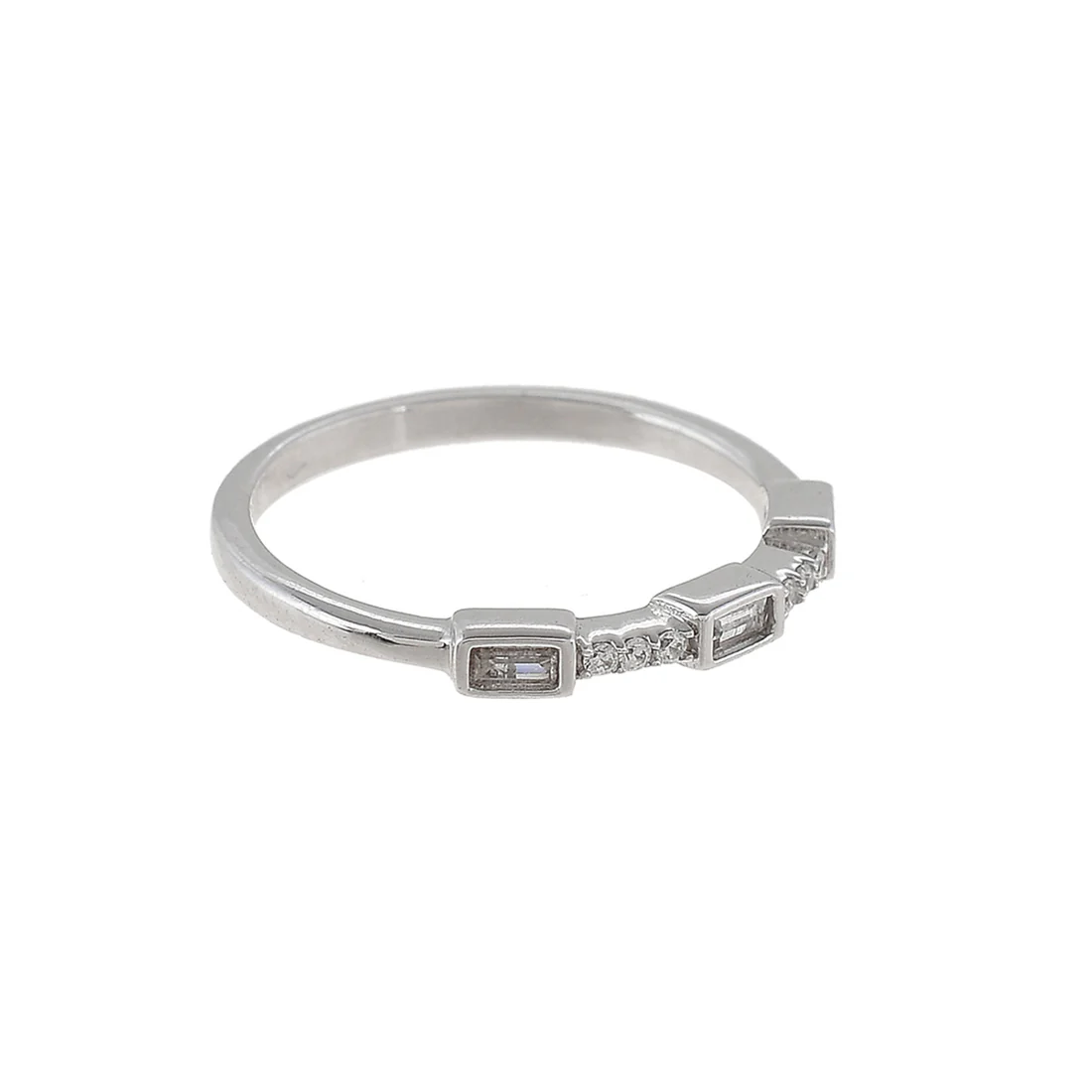 Sterling Silver Round Cut Zircons Cocktail Ring - Image 4