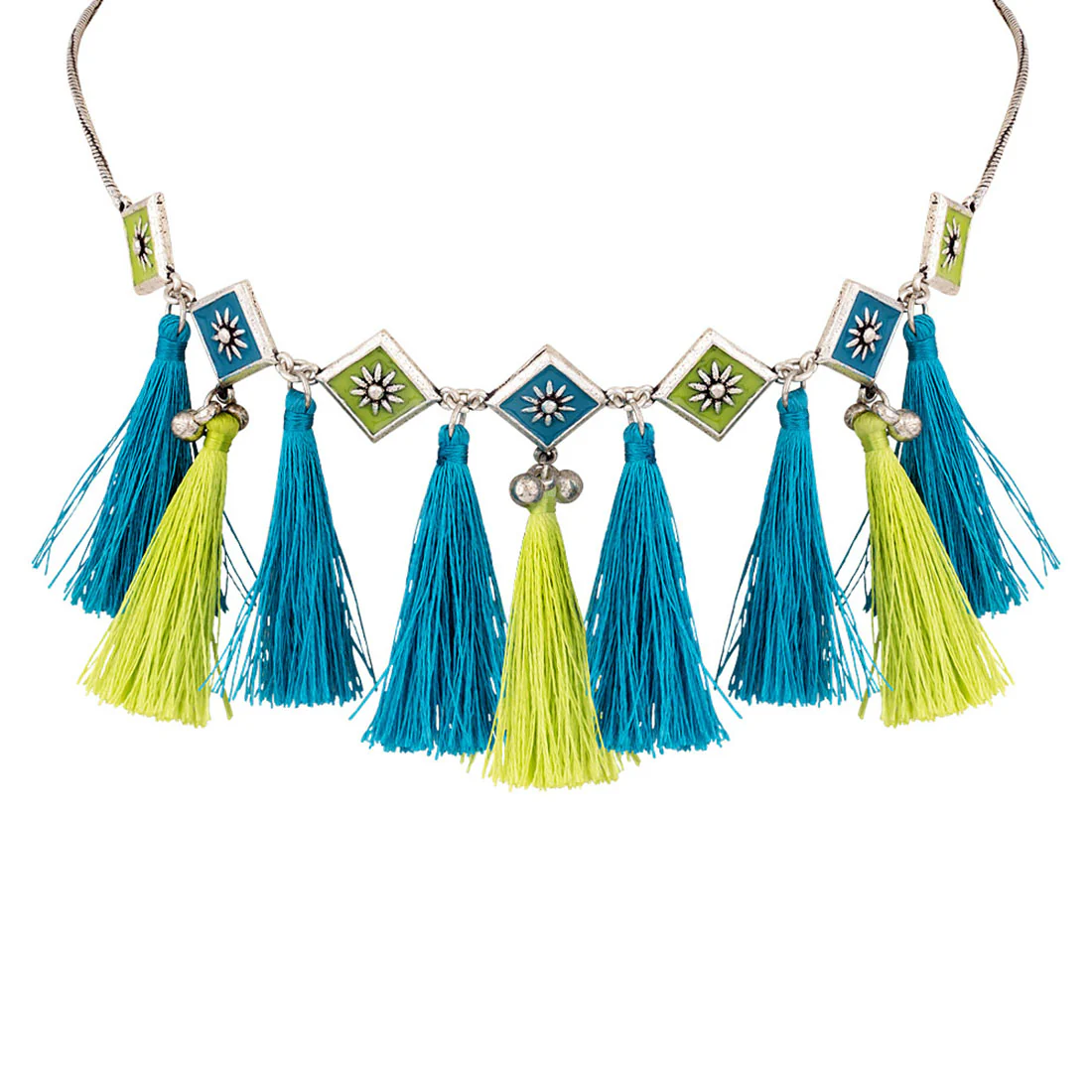 Nakhrali Lightly Embellished Tassels Necklace - Image 3