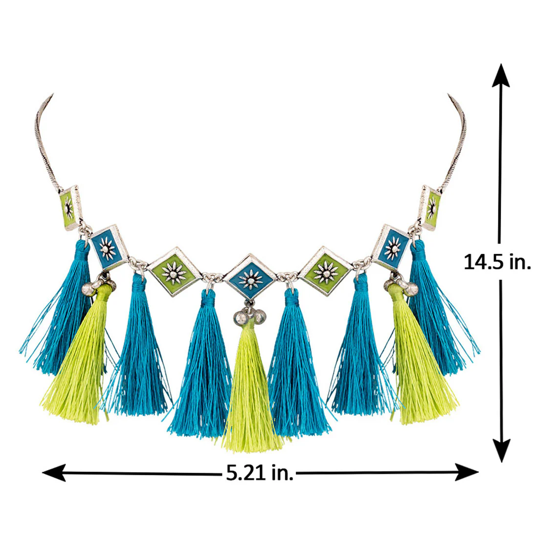 Nakhrali Lightly Embellished Tassels Necklace - Image 4