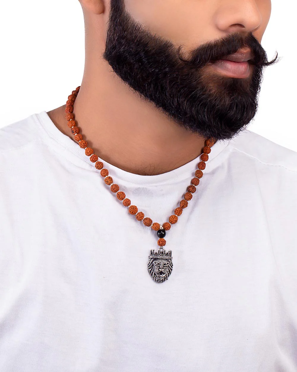 Natural Beads Rudraksha Griffin Necklace - Image 4