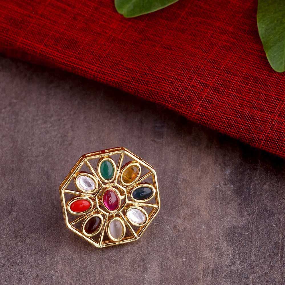 Navratan Ethnic Statement Ring