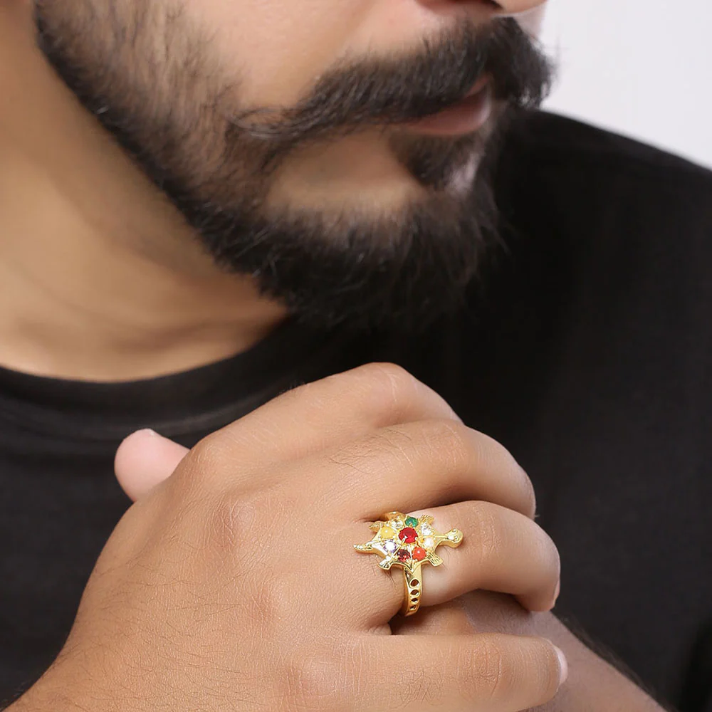 Navratan Extension CZ Embellished Ring - Image 2