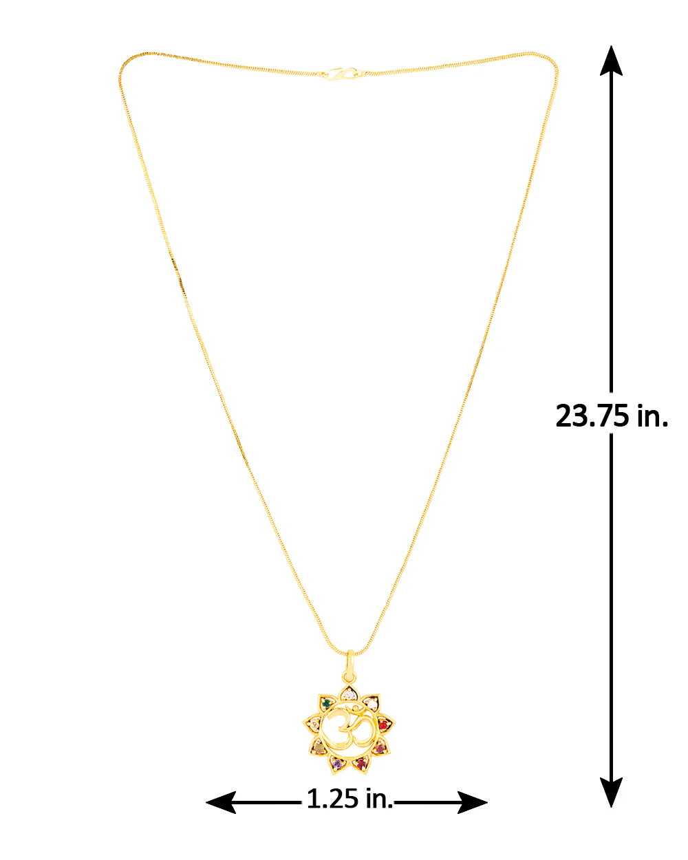 Navratan Extension Embellished OM Pendant - Image 6
