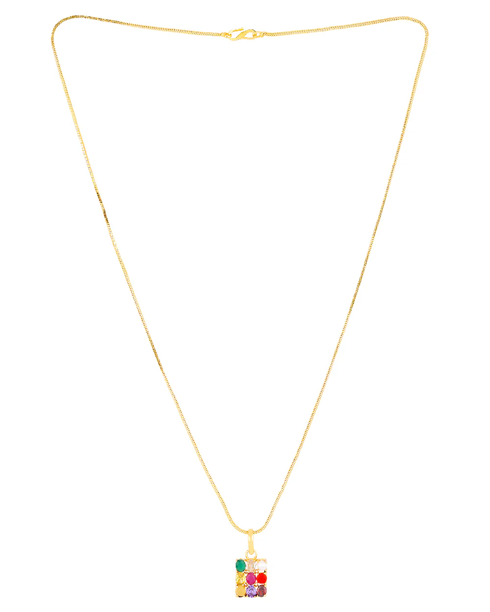 Navratan Extension Gold Plated Pendant - Image 4
