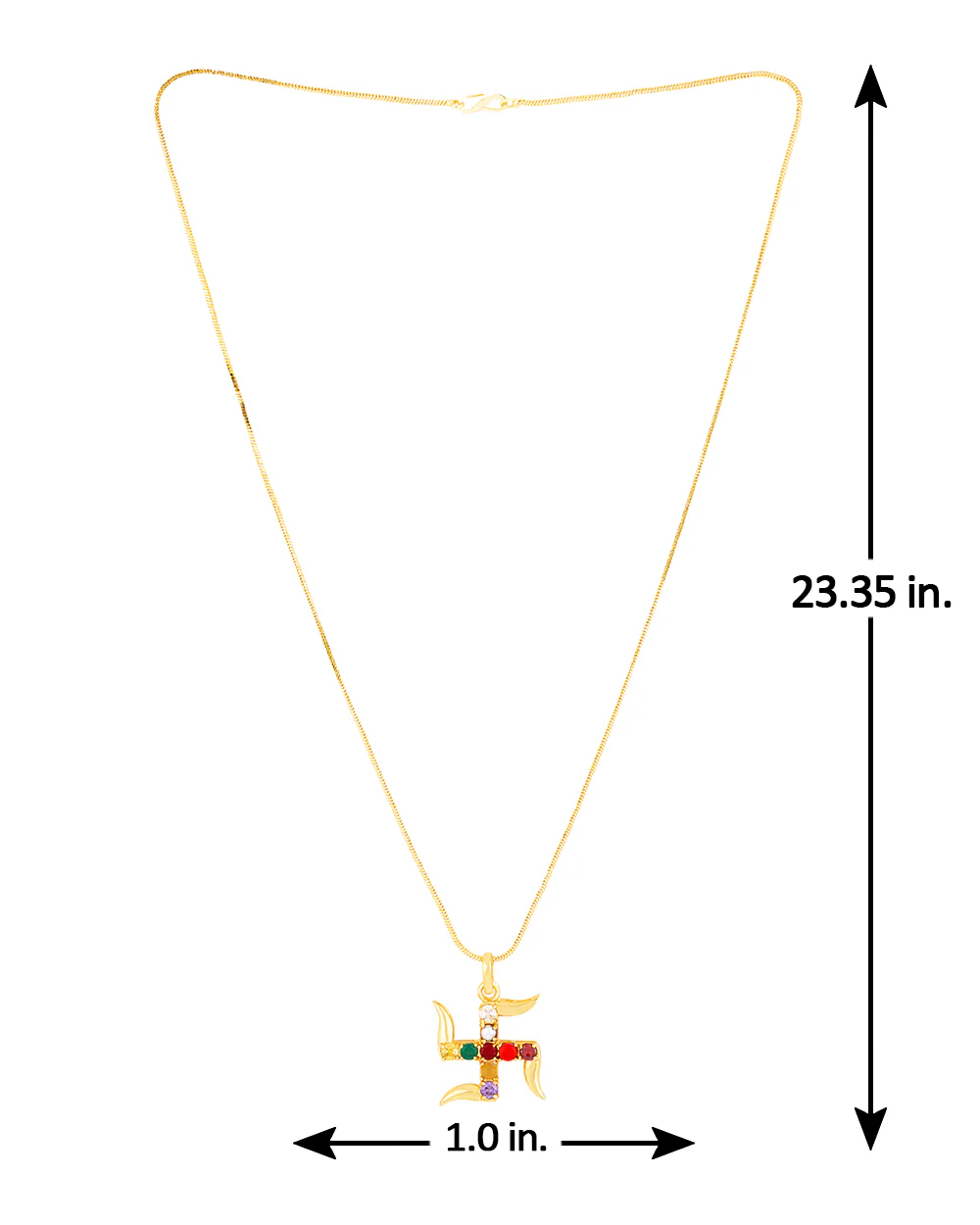 Navratan Extension Swastik Pendant - Image 6
