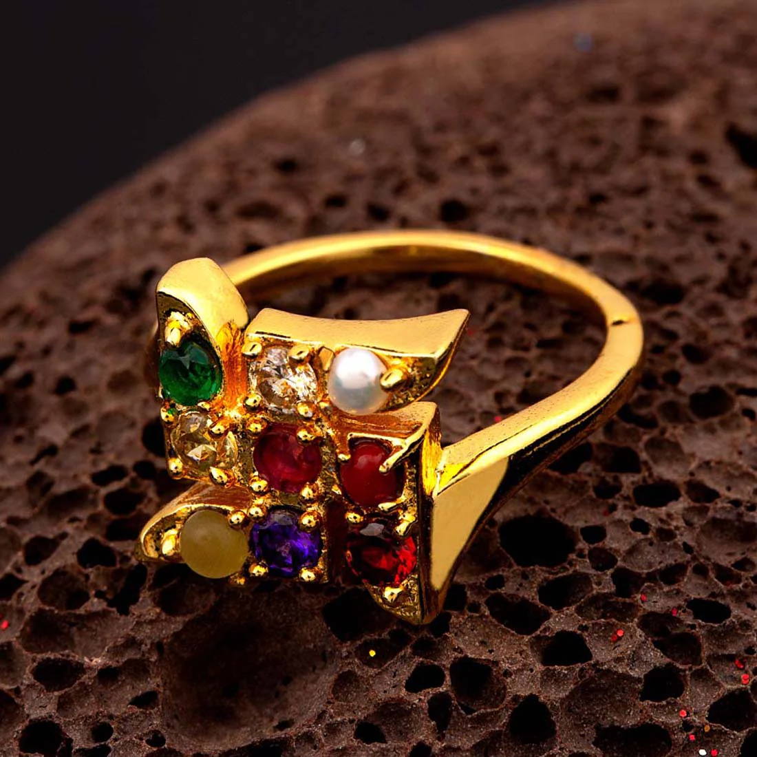 Navratan Extension Swastik Ring