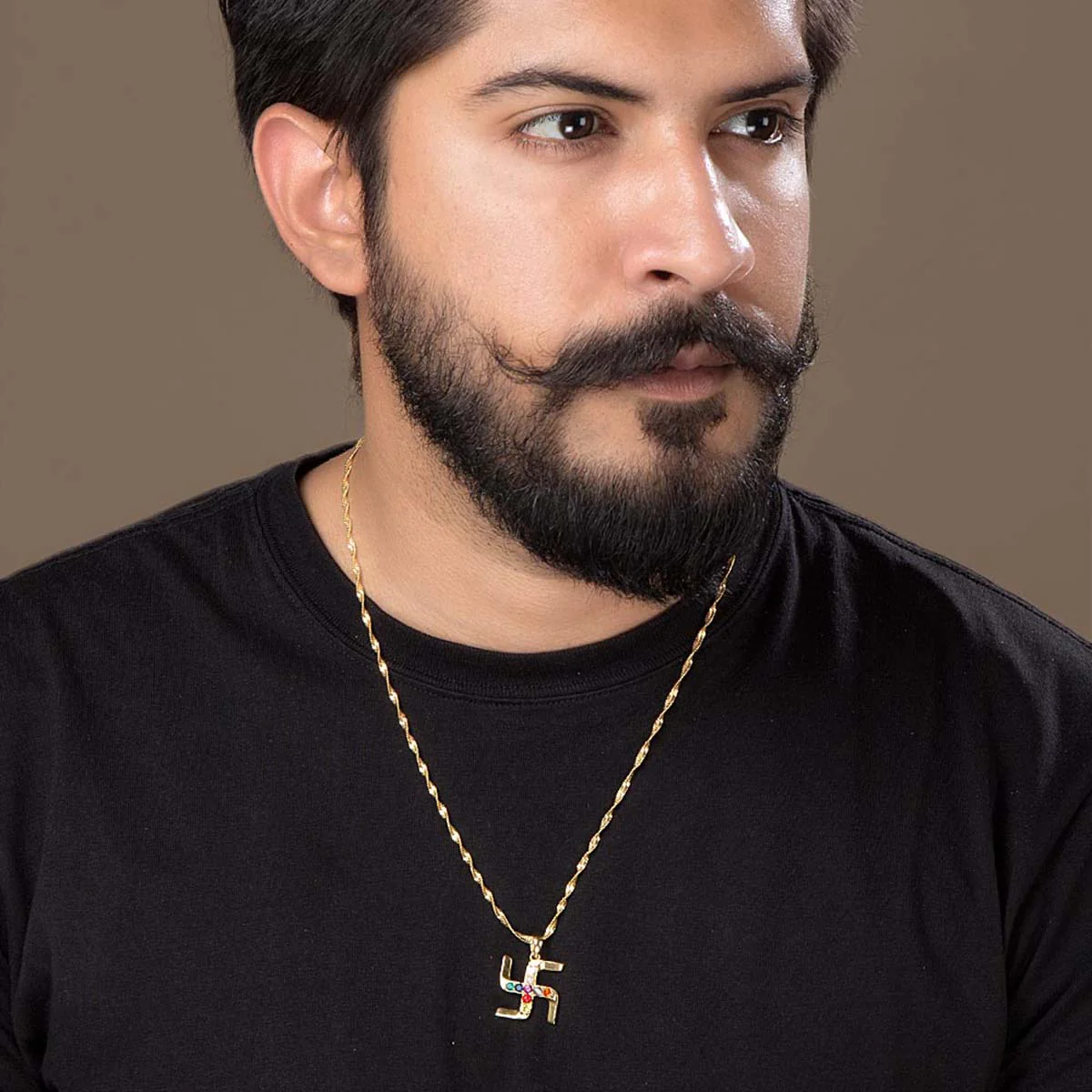 Navratan Swastik Pendant - Image 2