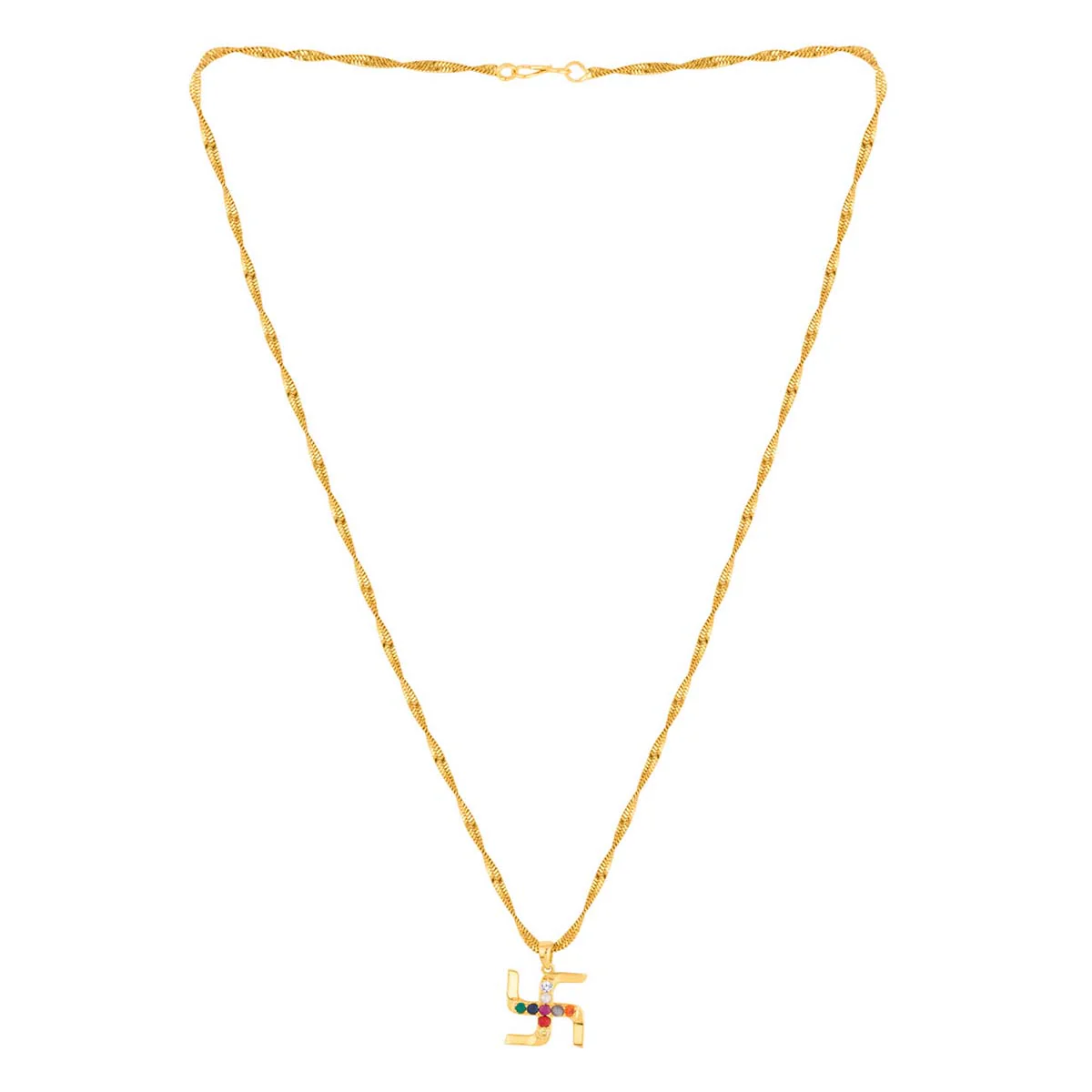 Navratan Swastik Pendant - Image 3
