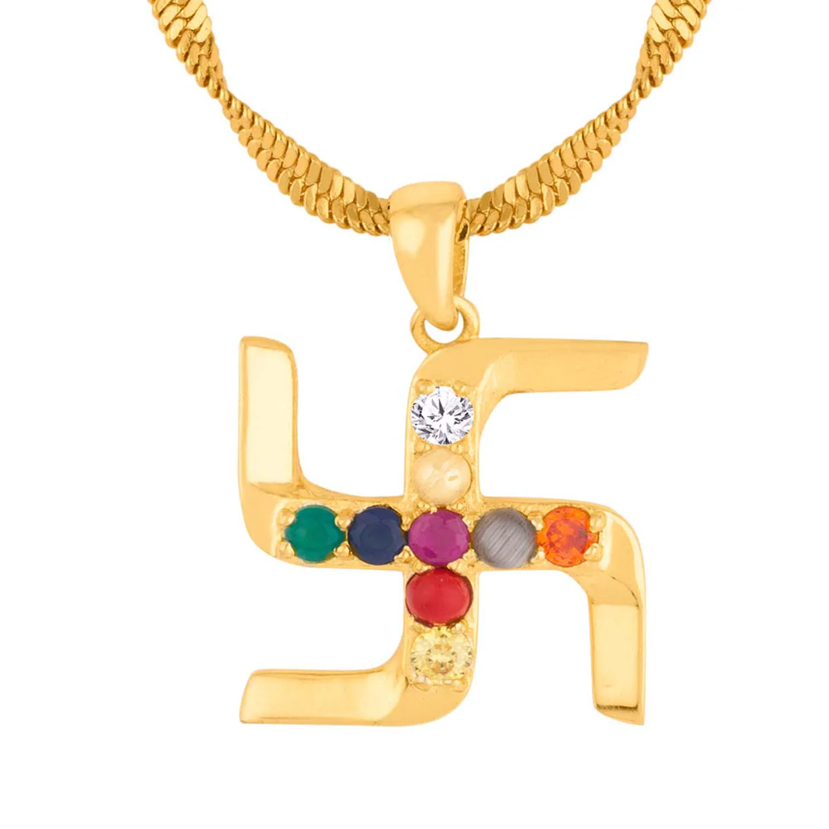 Navratan Swastik Pendant - Image 4