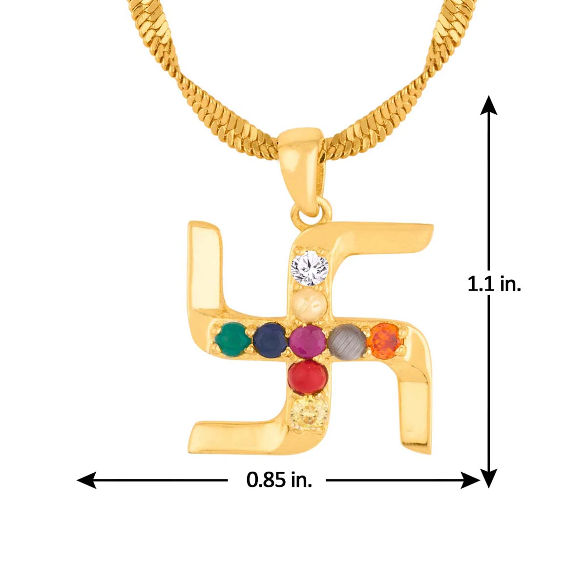 Navratan Swastik Pendant - Image 6
