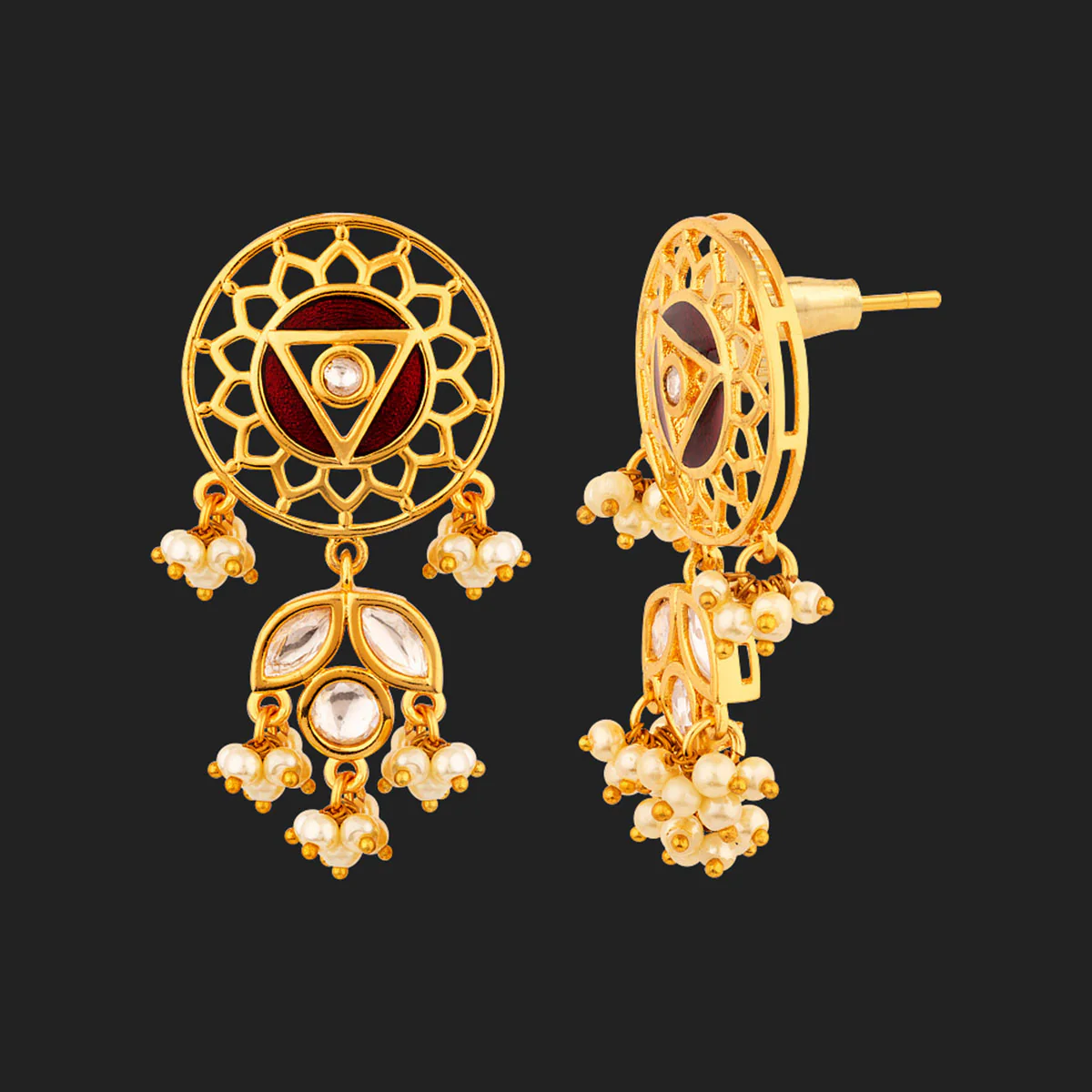 Navratan Zircon Gemstones Adorned Necklace Set - Image 5