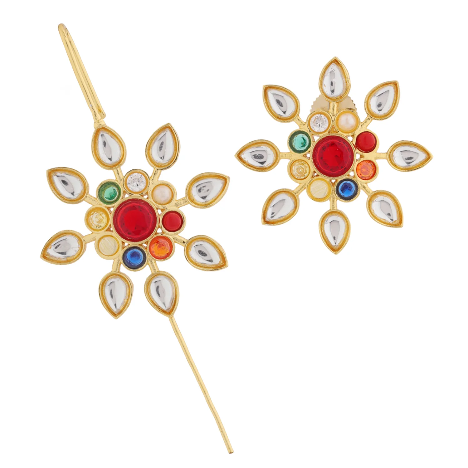 Navratan Celestial Mismatch Earrings - Image 4