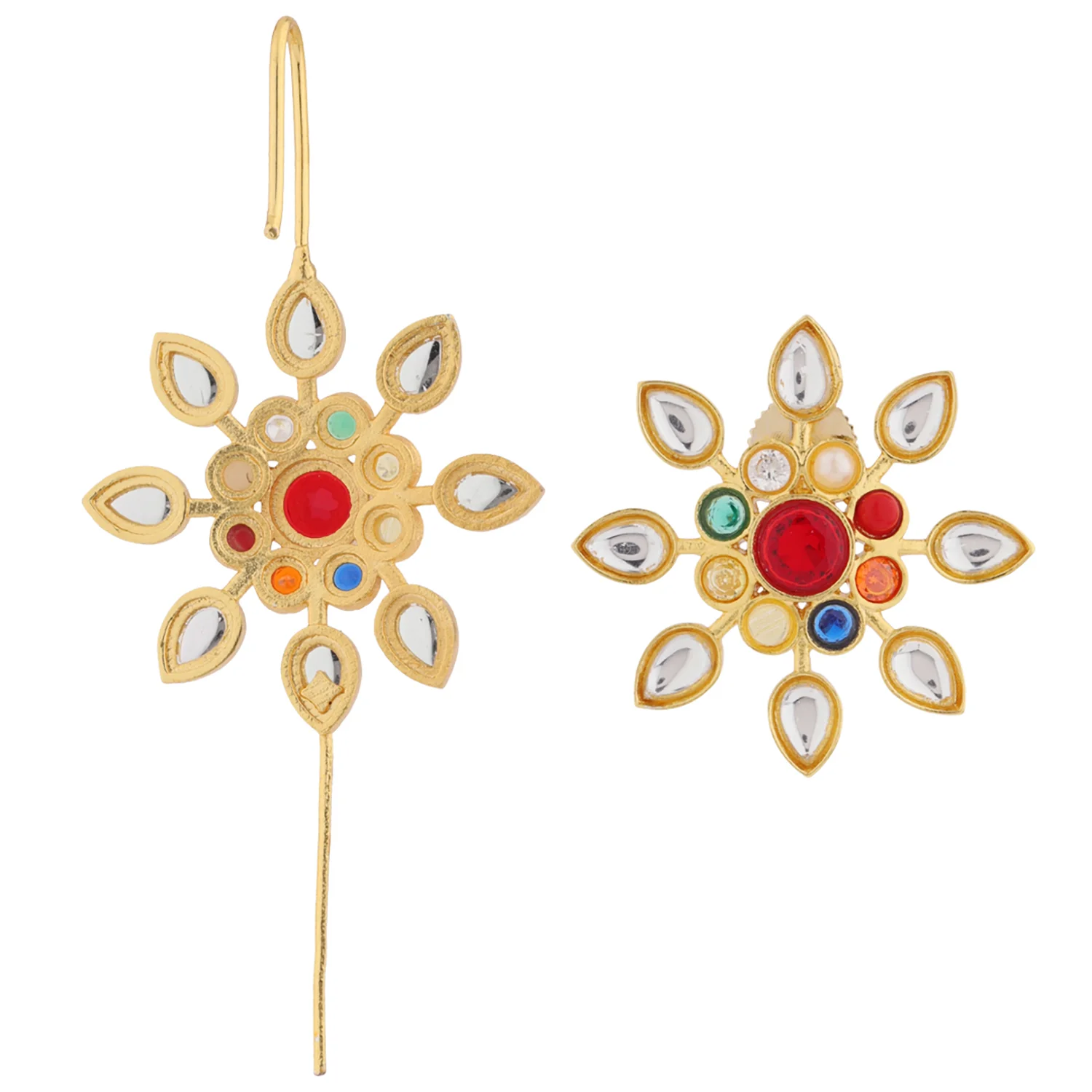Navratan Celestial Mismatch Earrings - Image 6