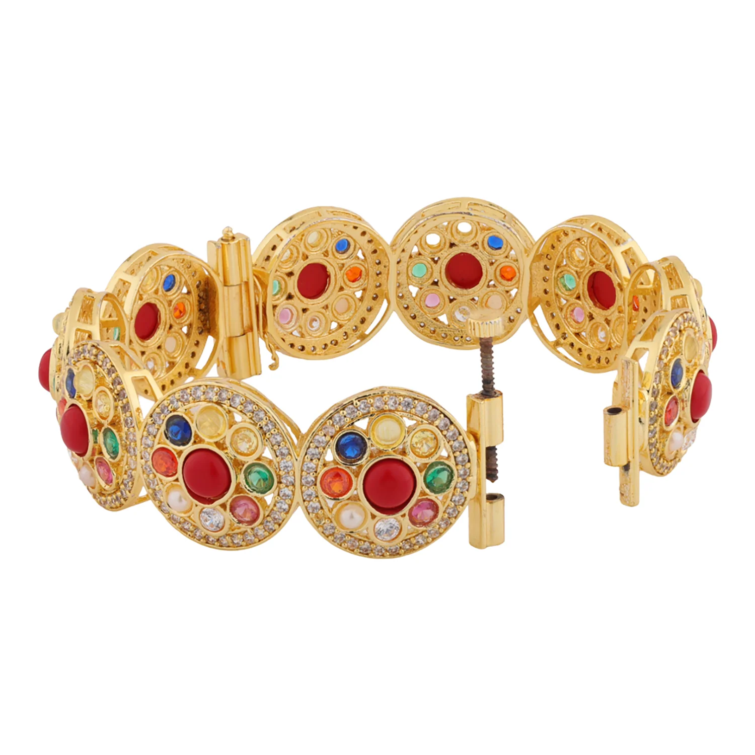 Navratan Divine Flora Hinge Bangles - Image 6