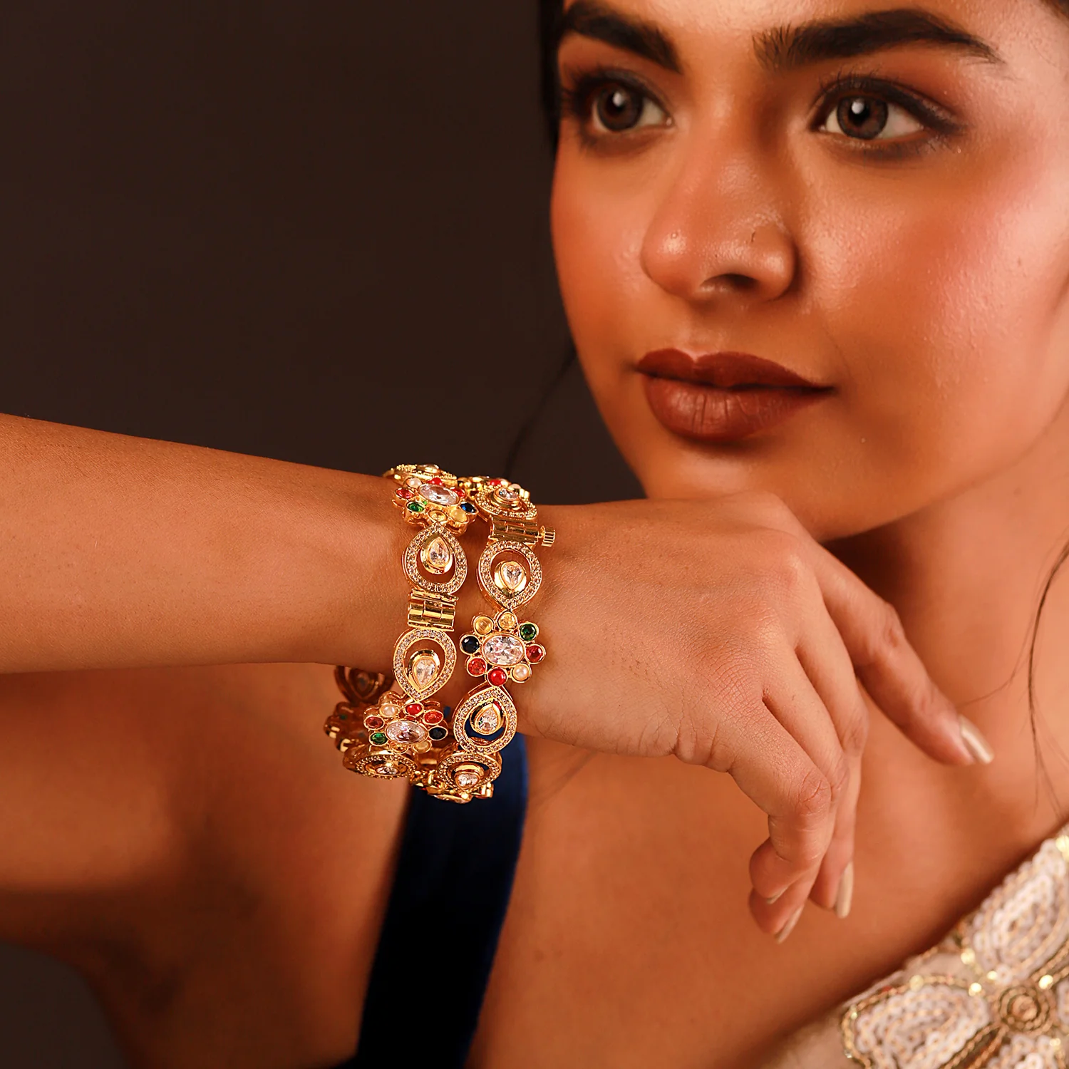 Navratan Liquid Radiance Hinge Bangles - Image 2