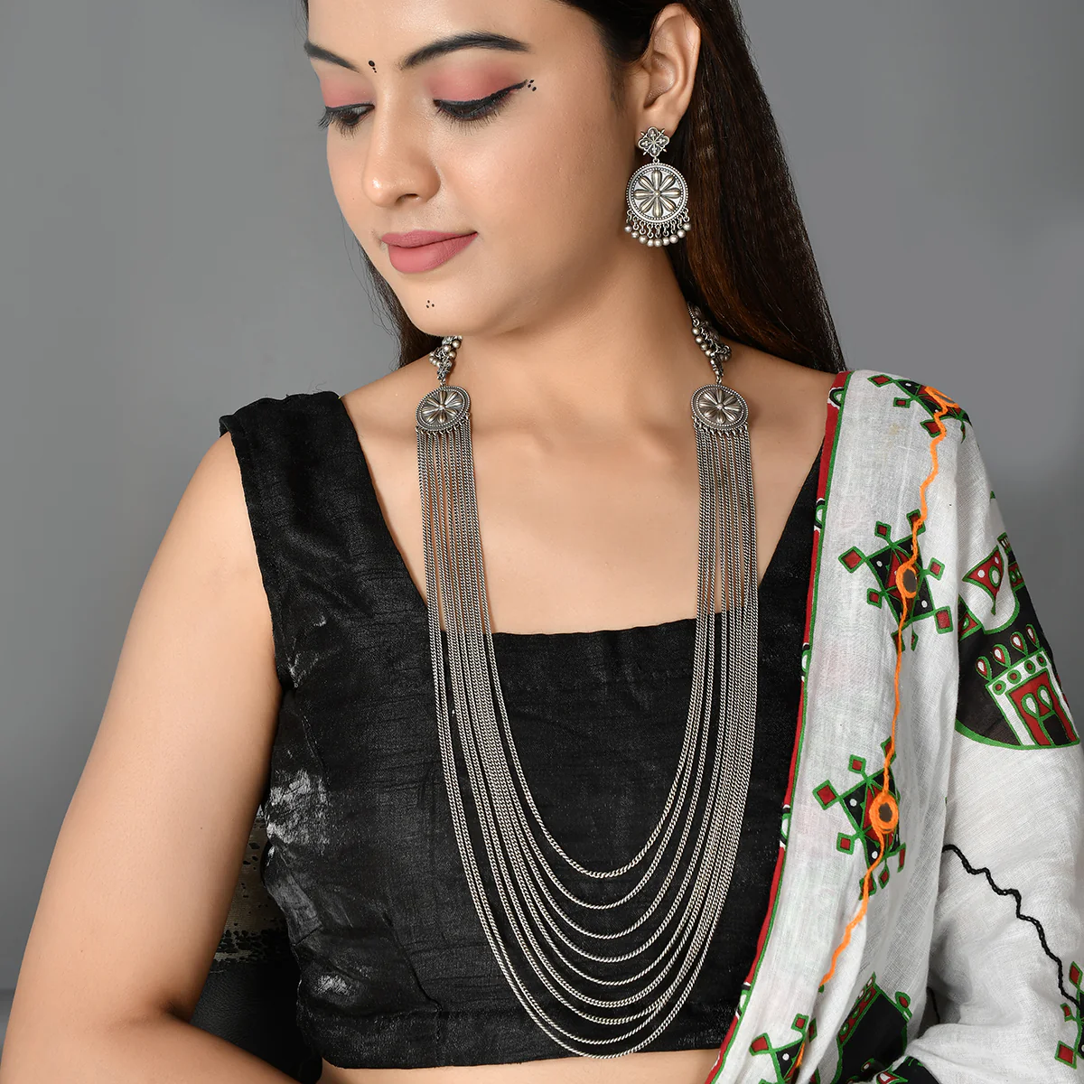 Nrityotsava Aisha Ghungroo Long Necklace Set