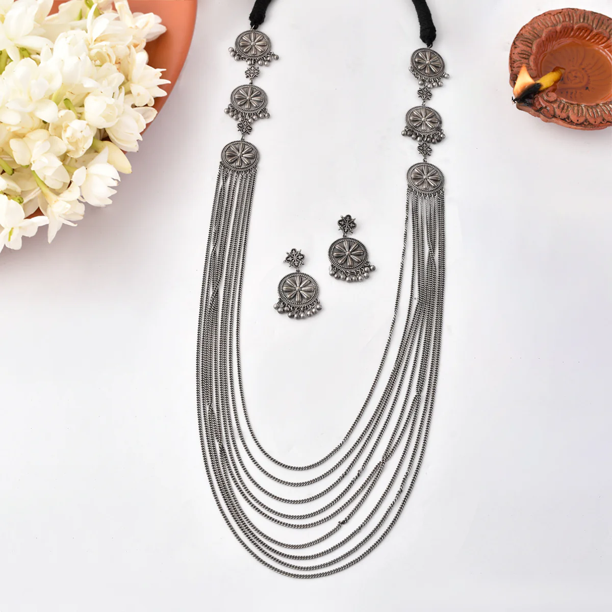 Nrityotsava Aisha Ghungroo Long Necklace Set - Image 2