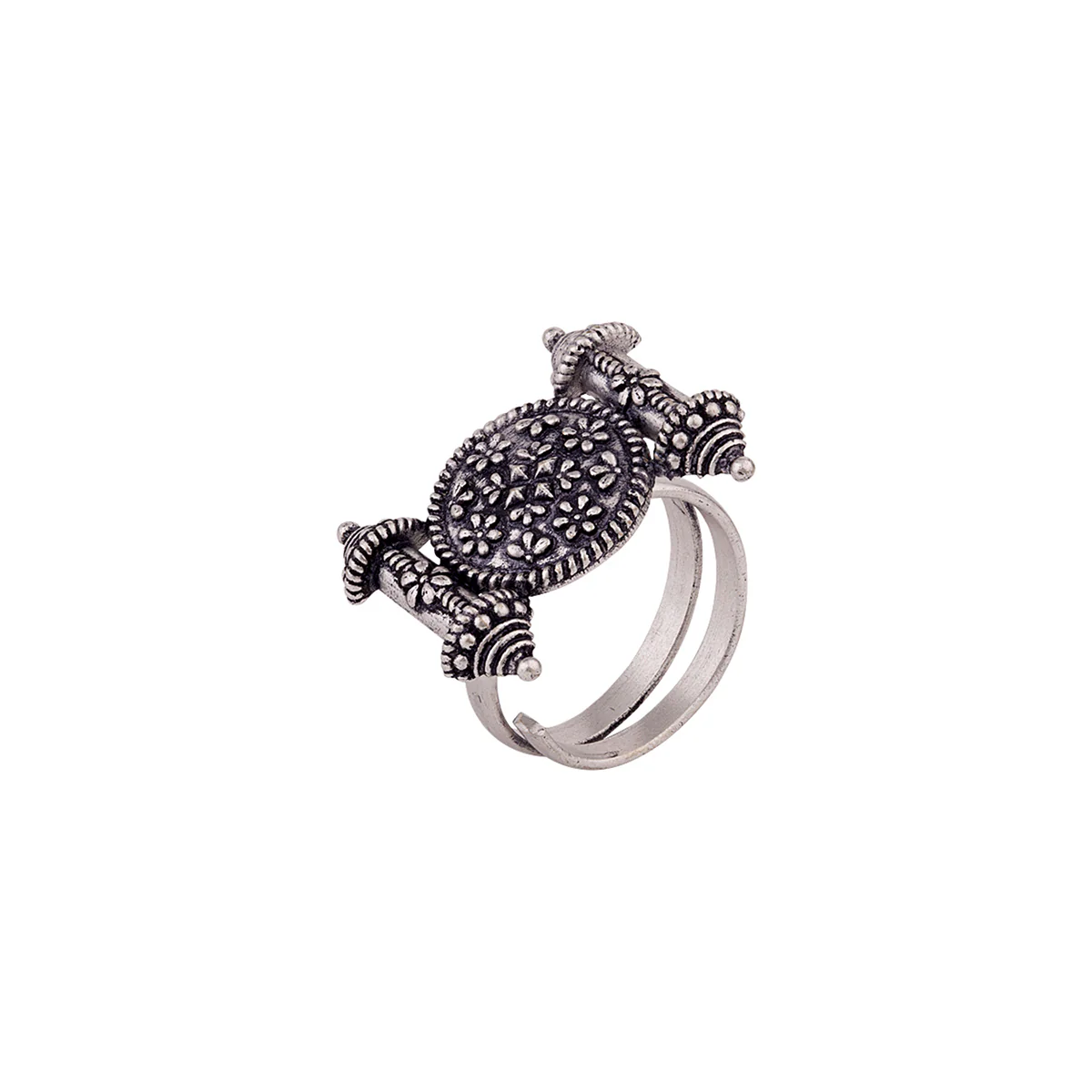 Nayantara Circle and Scrolls Statement Ring - Image 3