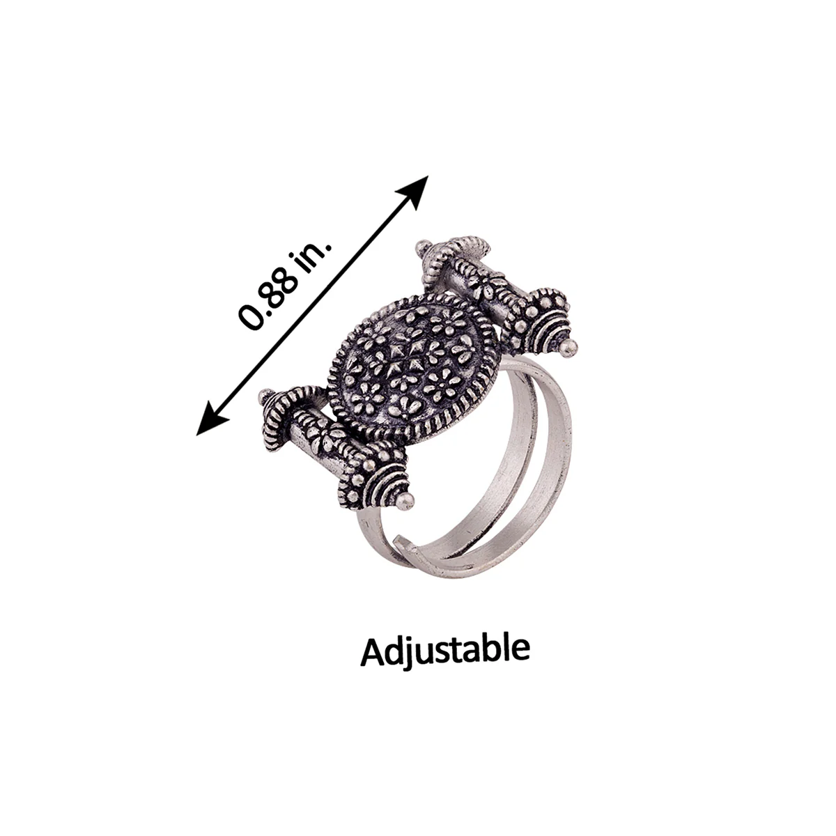 Nayantara Circle and Scrolls Statement Ring - Image 5