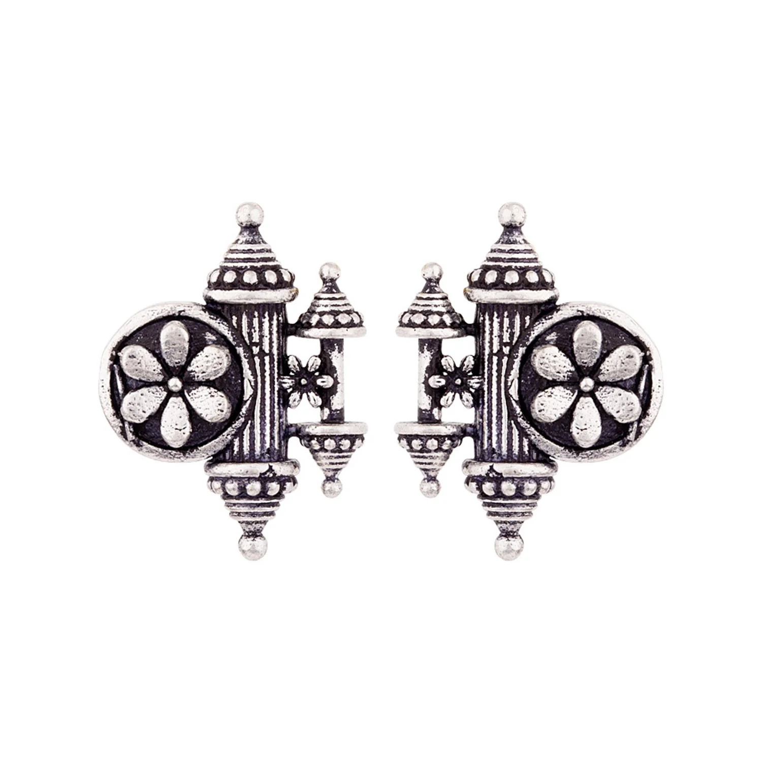 Nayantara Floral Motif Embossed Earrings - Image 3