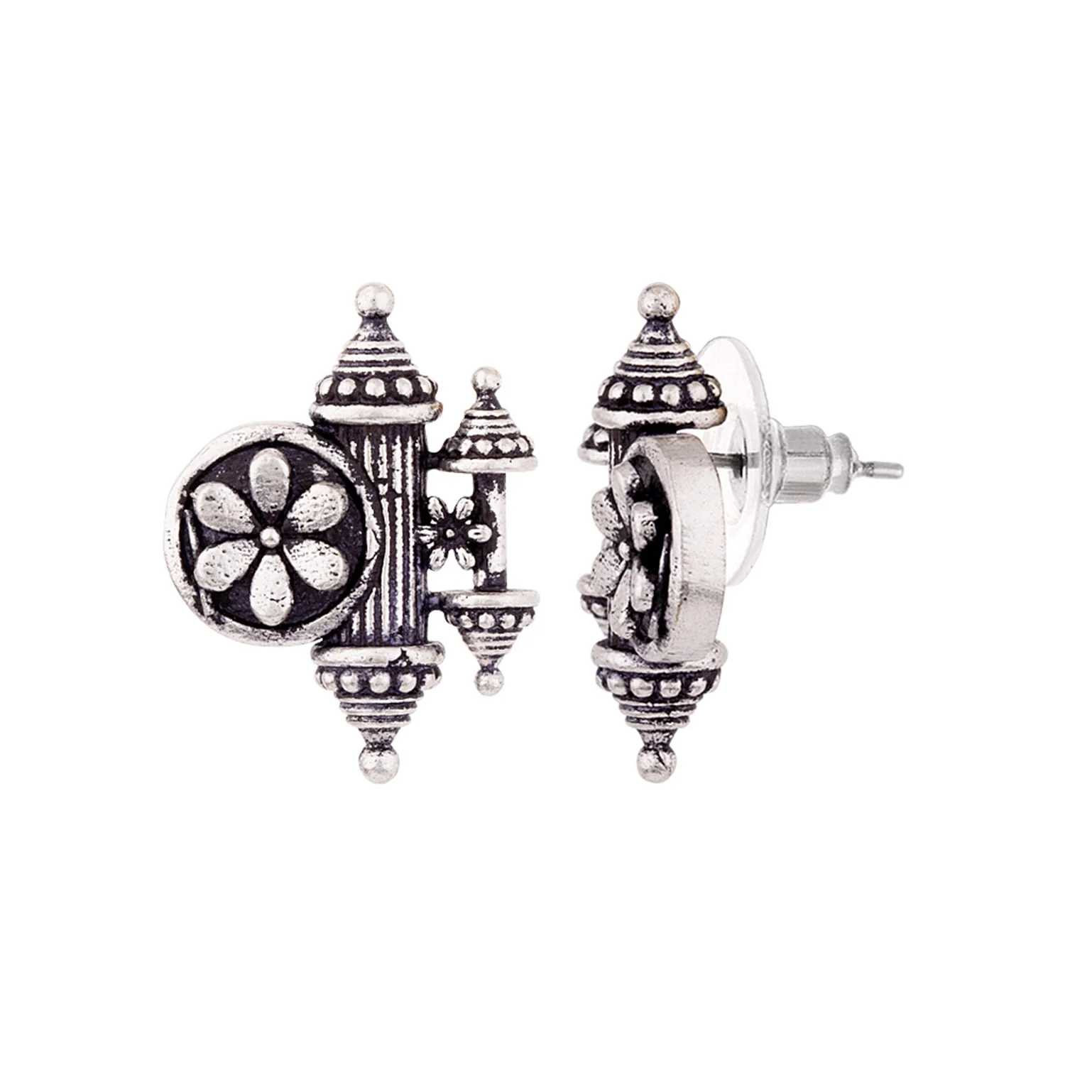 Nayantara Floral Motif Embossed Earrings - Image 4