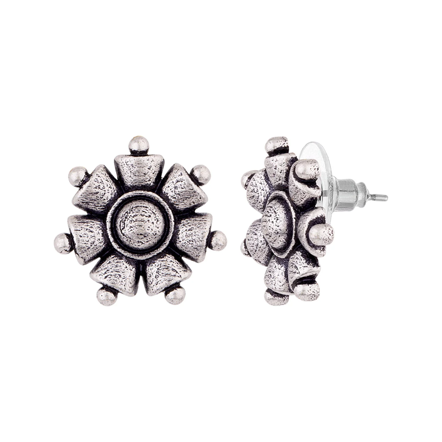 Nayantara Floral Motif Stud Earrings - Image 4