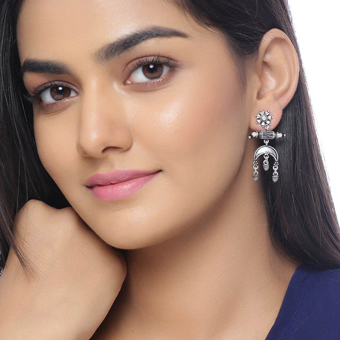 Nayantara Floral Motifs Drop Earrings - Image 2