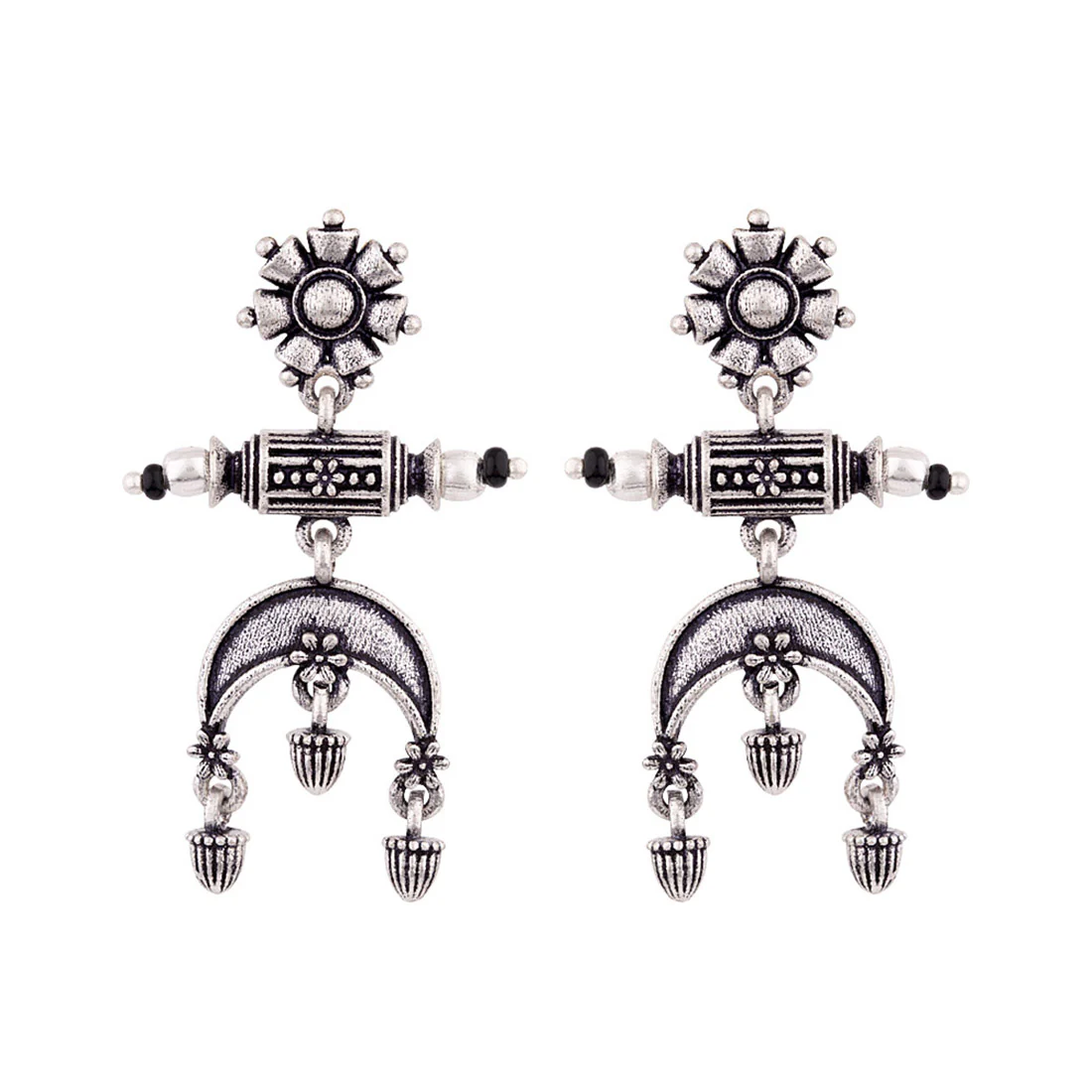 Nayantara Floral Motifs Drop Earrings - Image 3