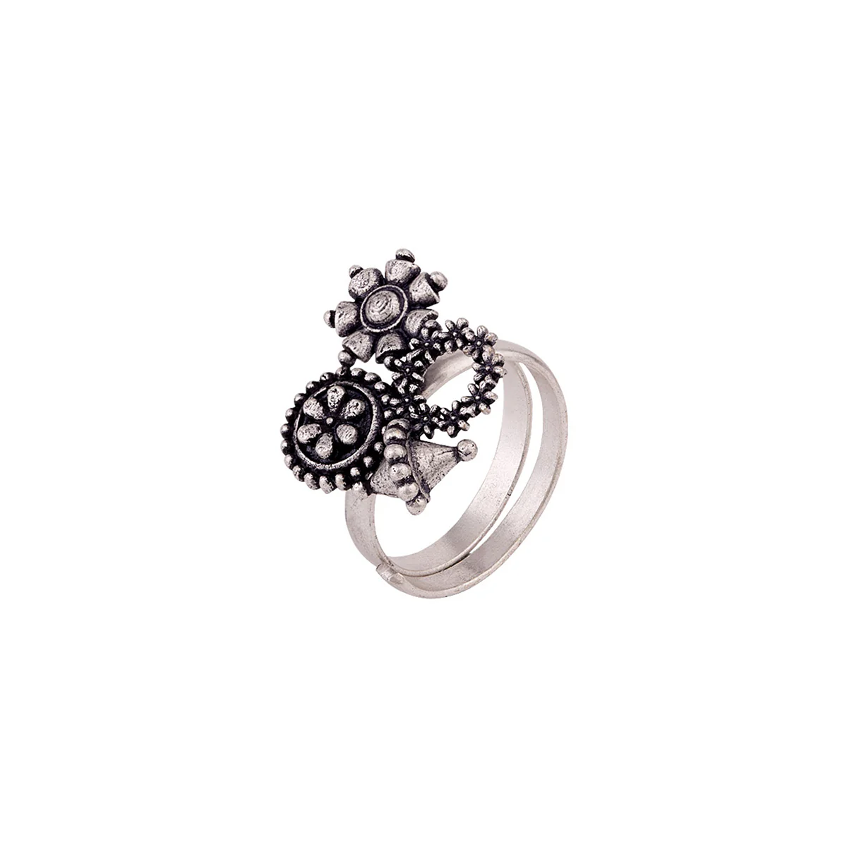 Nayantara Floral Motifs Statement Ring - Image 3