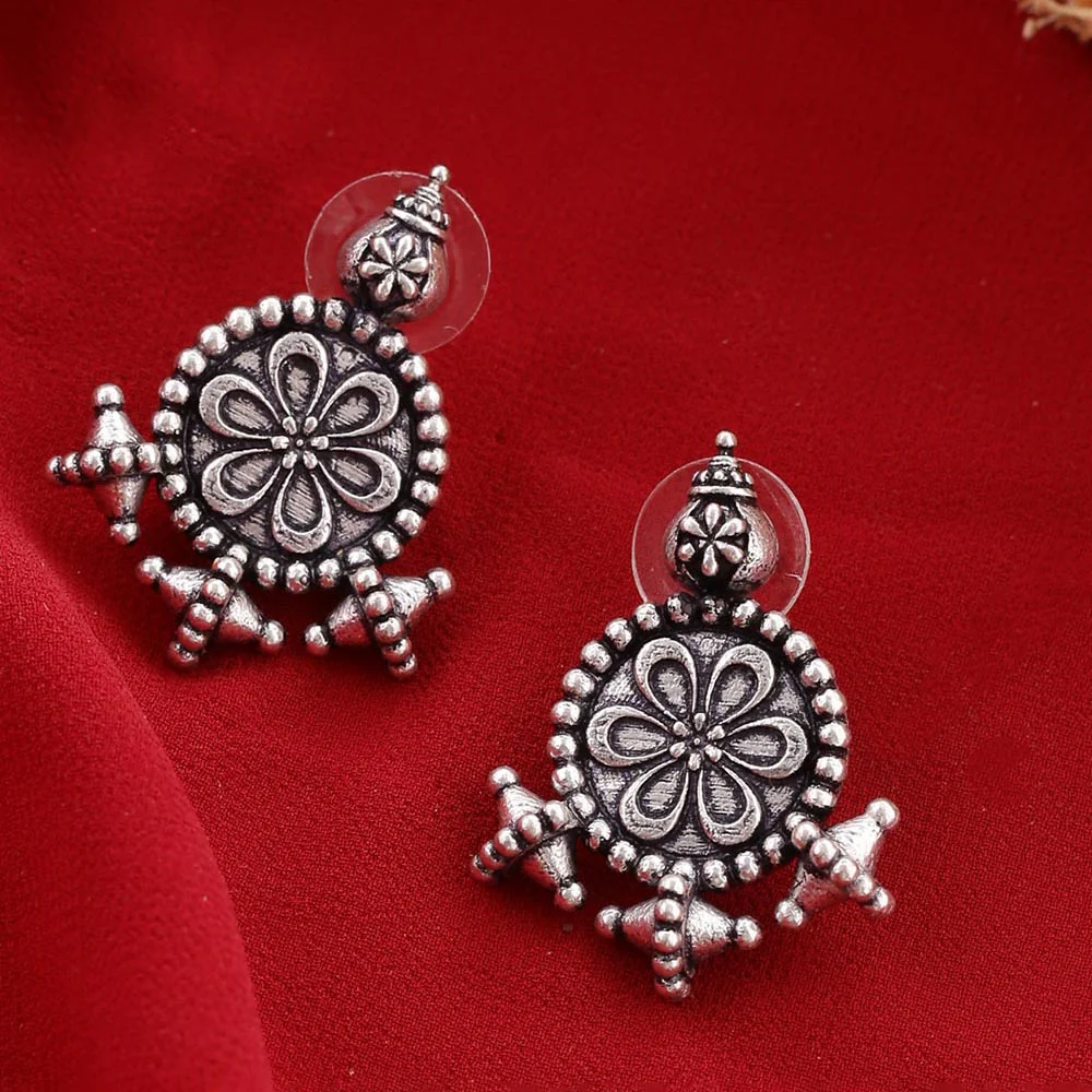 Nayantara Flower Motif Embossed Earrings