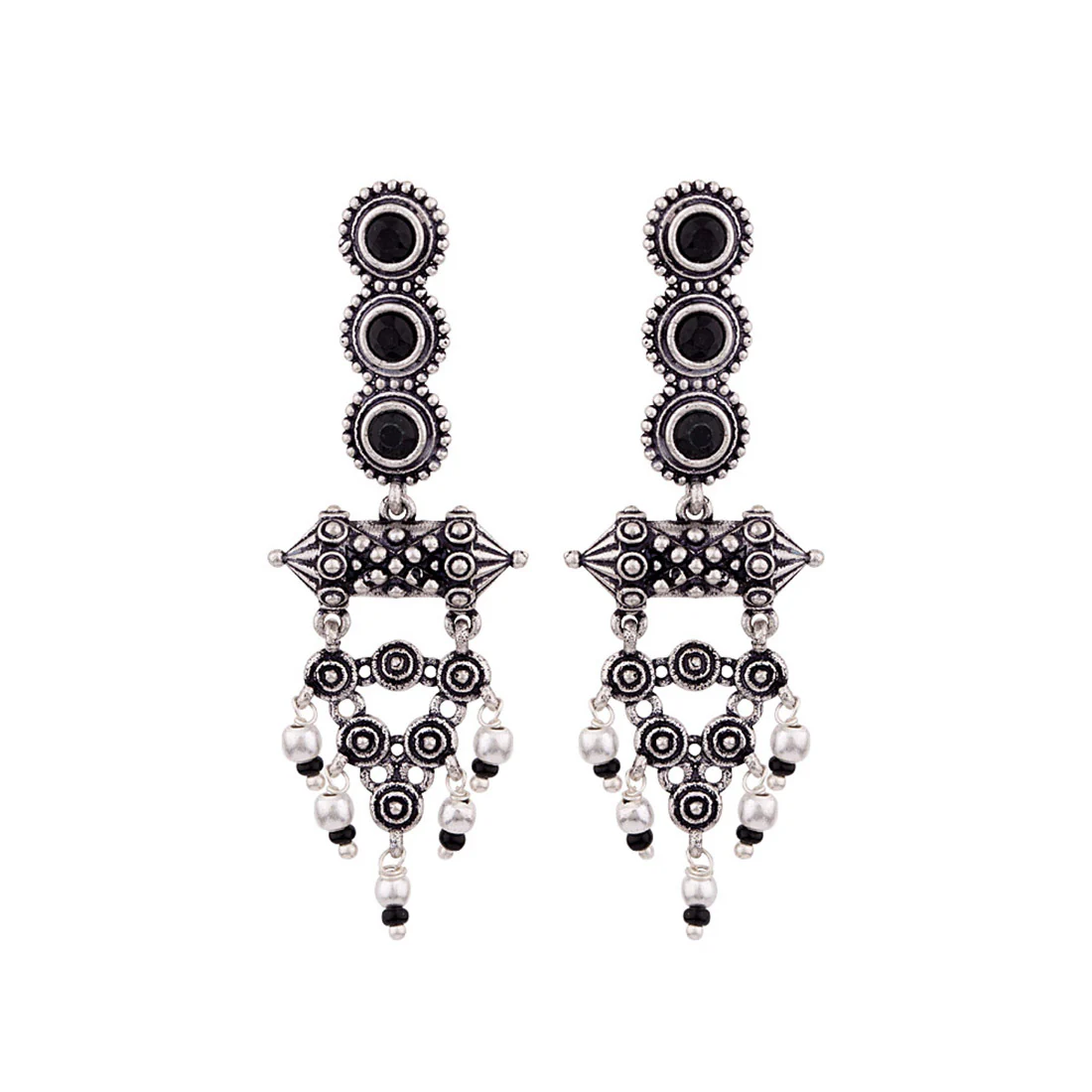 Nayantara Layered Circles Drop Earrings - Image 3