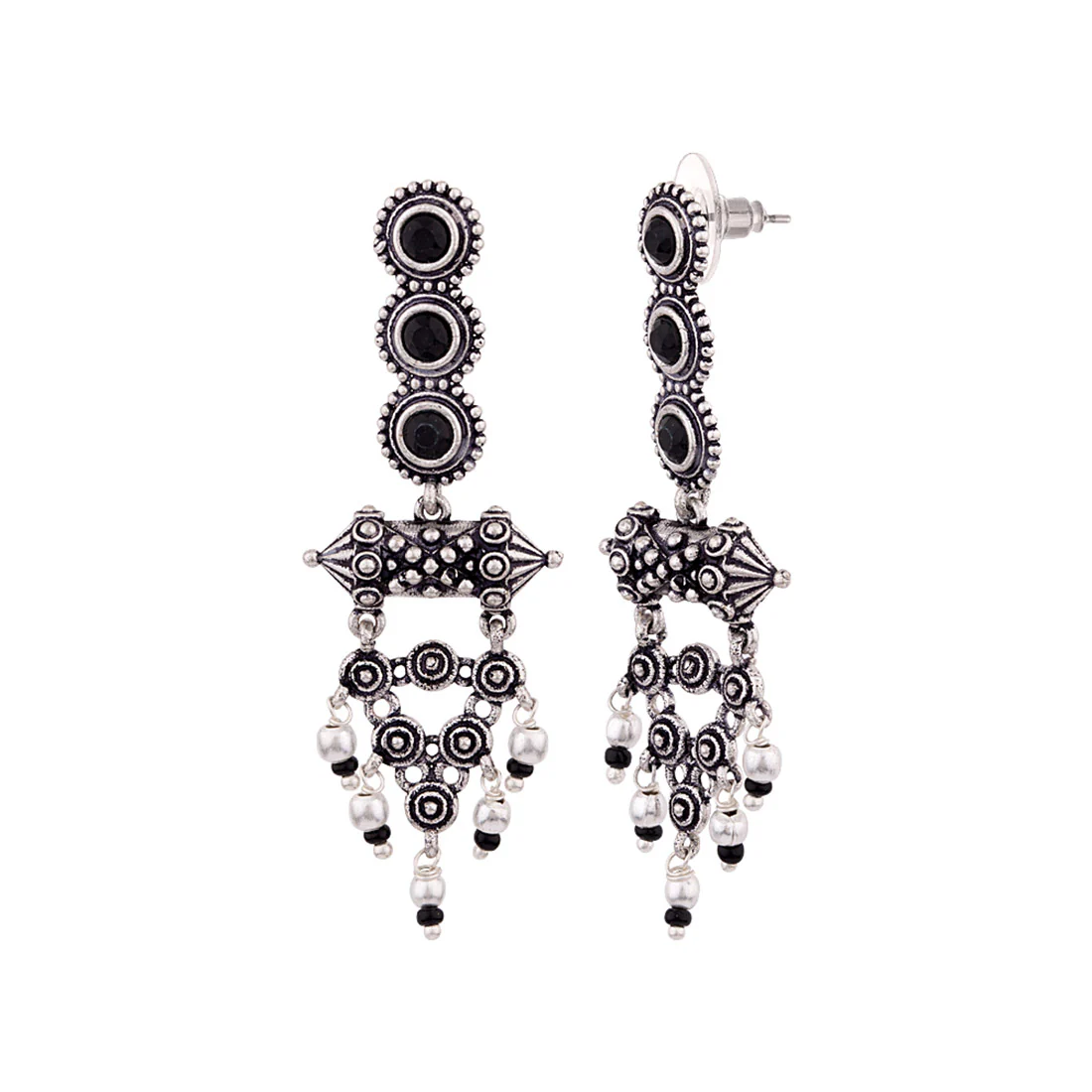Nayantara Layered Circles Drop Earrings - Image 4