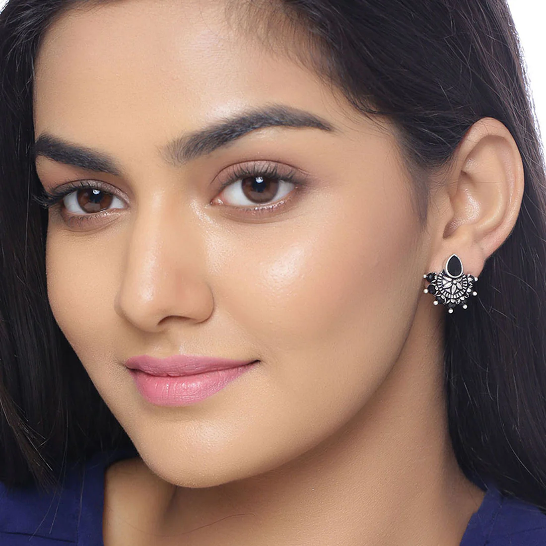 Nayantara Petals Motif Stud Earrings - Image 2