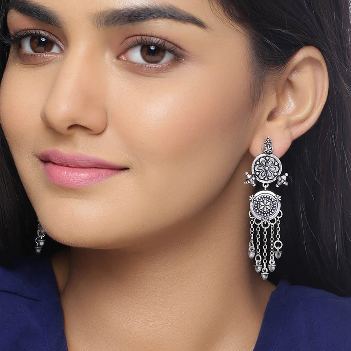 Nayantara Tassels Drop Earrings - Image 2