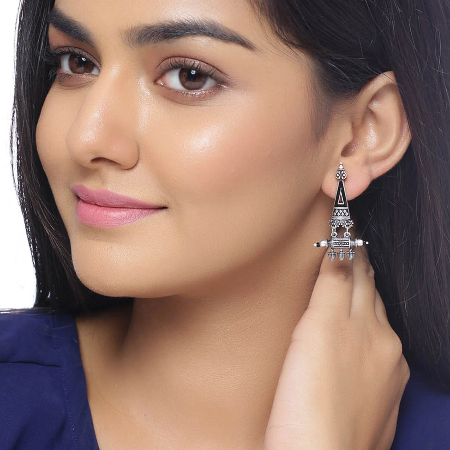 Nayantara Triangle Drop Earrings - Image 2