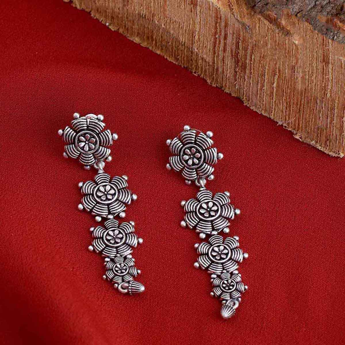 Nayantara Tribal Layered Drop Earrings