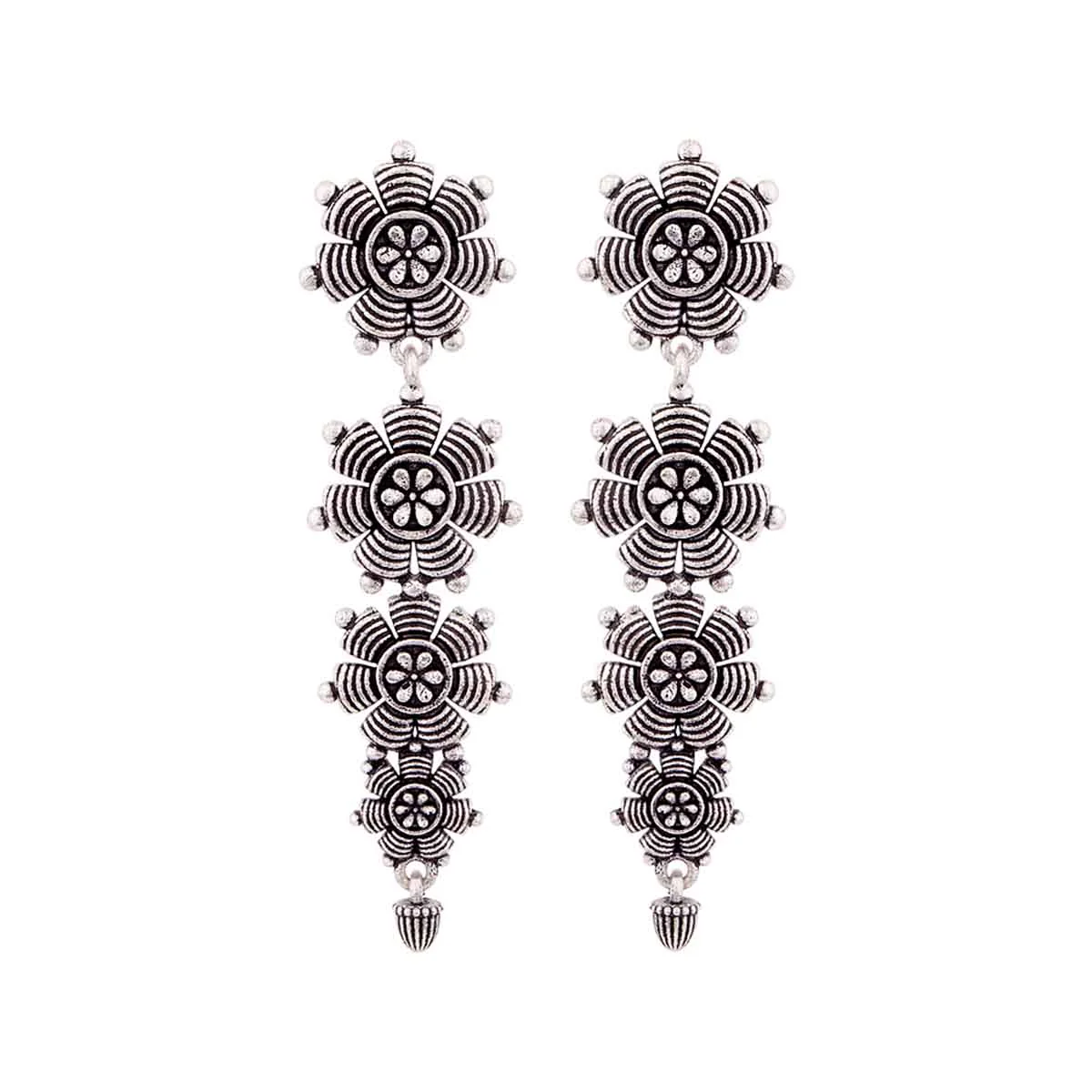Nayantara Tribal Layered Drop Earrings - Image 3