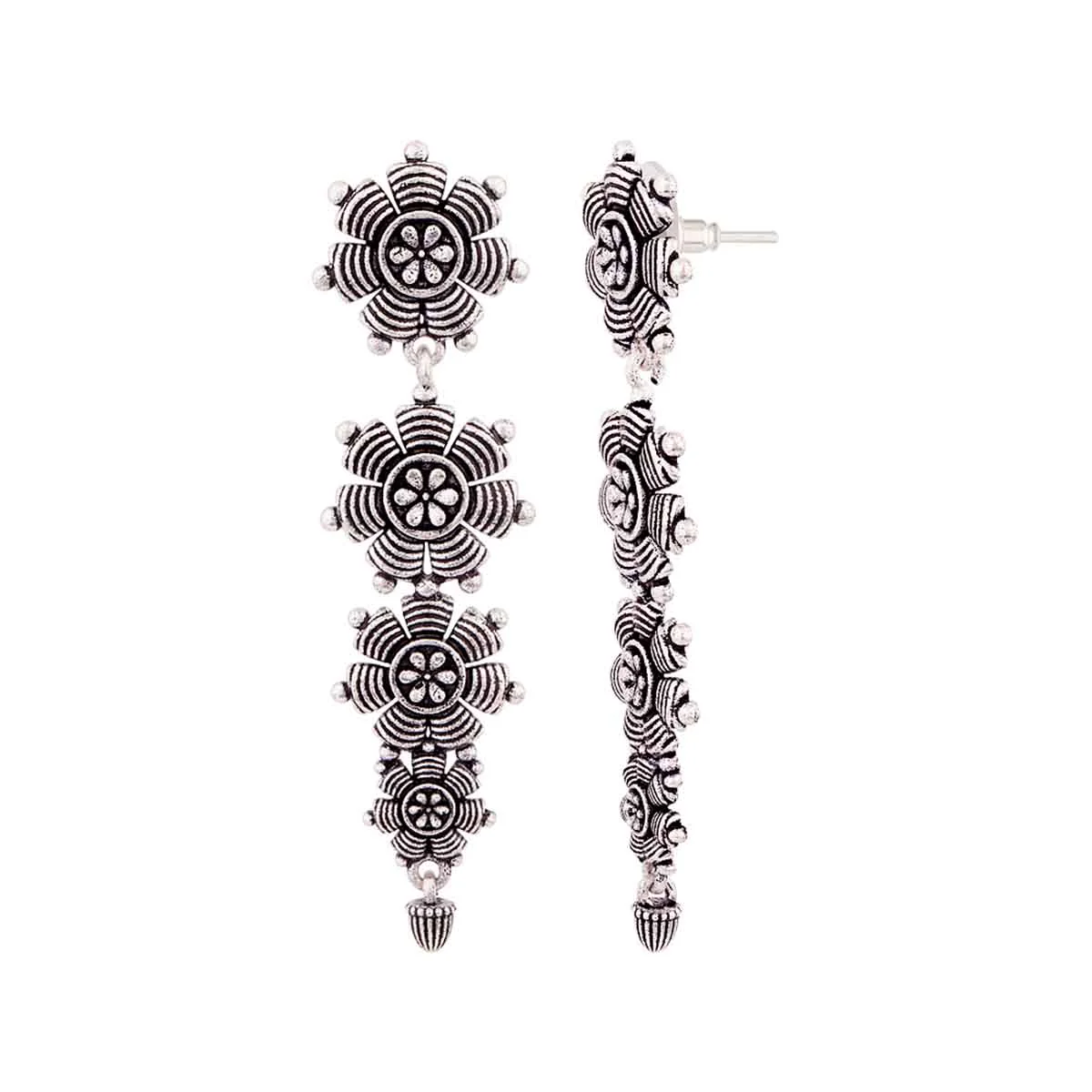 Nayantara Tribal Layered Drop Earrings - Image 4