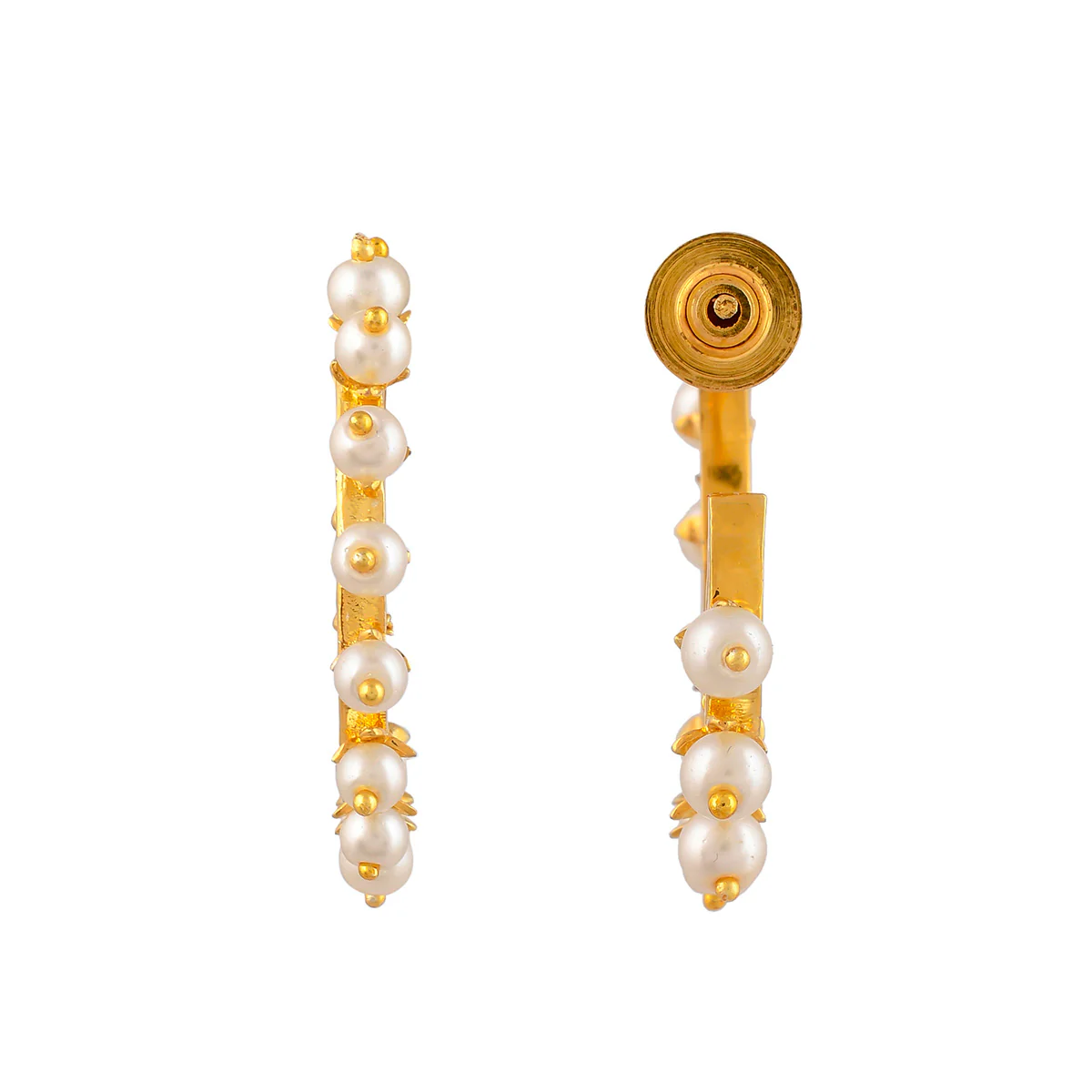 Nazakat Haseen Pearl Studded Hoop - Image 5