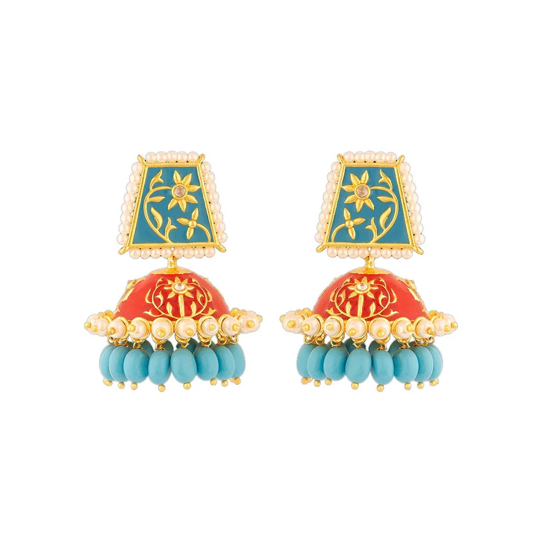 Neeladri Blue Gems Adorned Earrings - Image 3