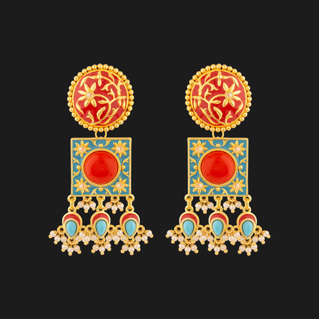 Neeladri Circle and Square Earrings - Image 3