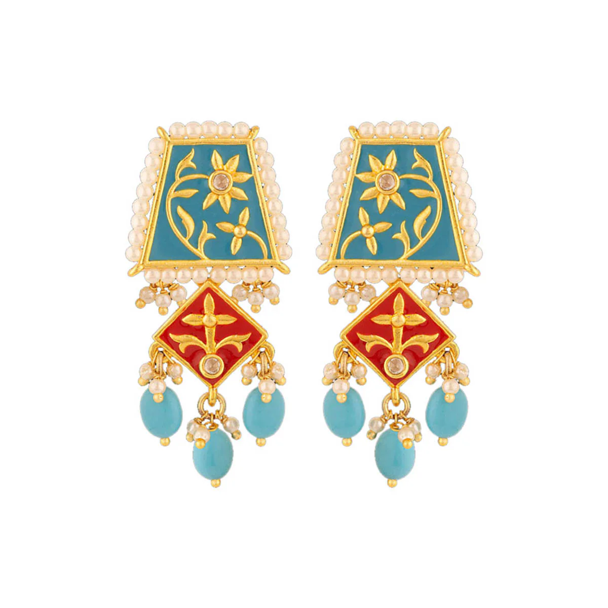 Neeladri Faux Pearls Adorned Earrings - Image 3